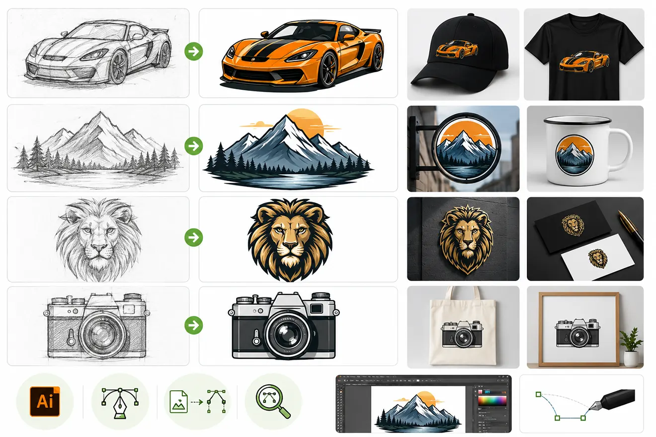 Raster to Vector Conversion Services working sample at Grasigner 