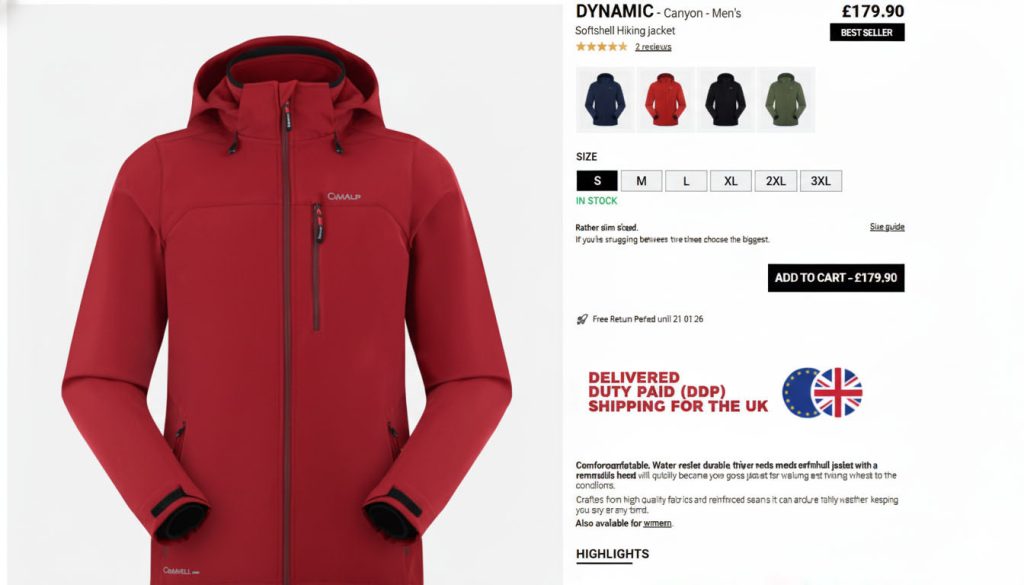 Ecommerce product descriptions displayed on an online store with clear features and benefits