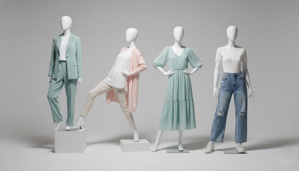 High-quality apparel displayed on a mannequin with clear lighting and professional styling