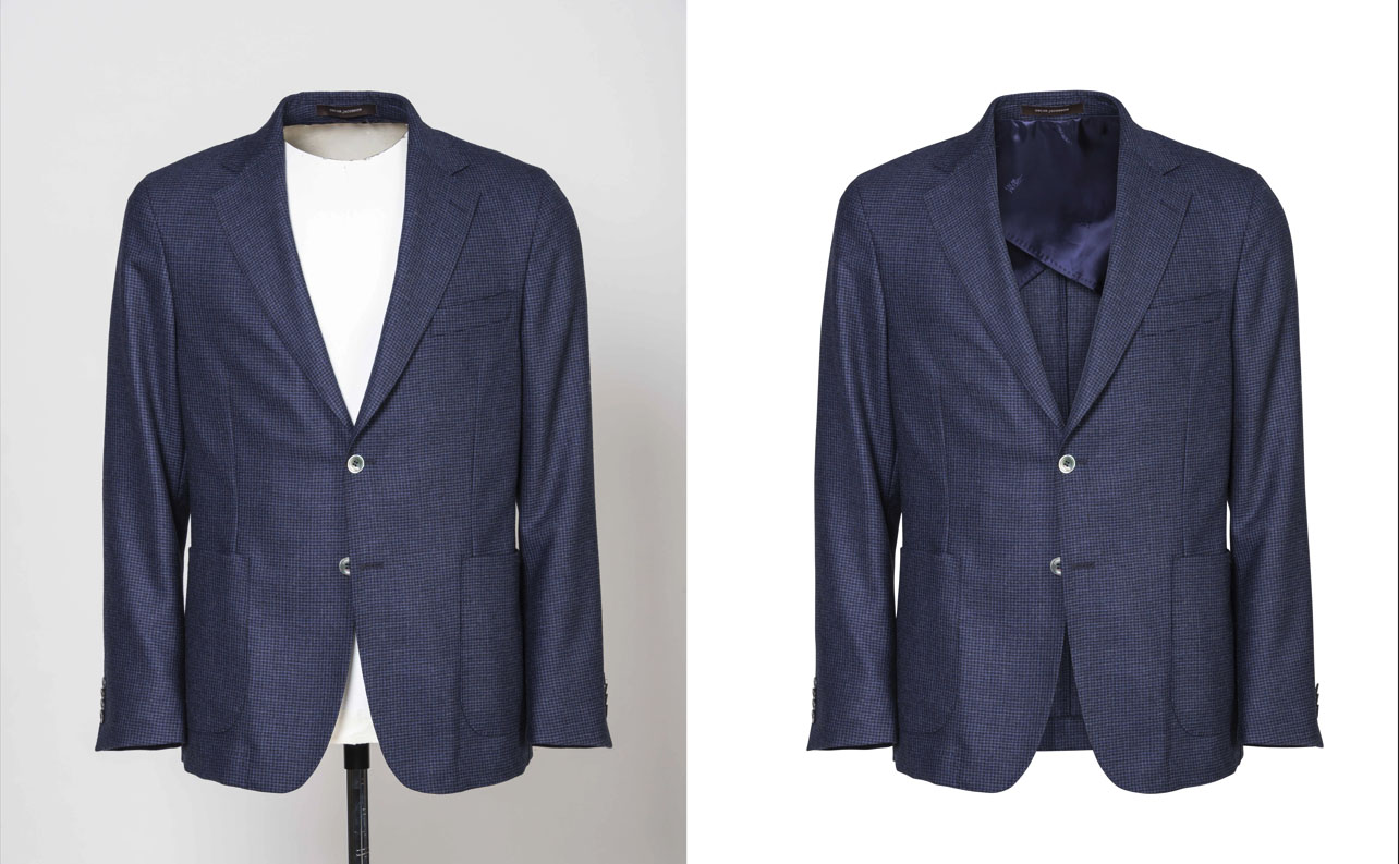 Ghost mannequin photography showing clothing with invisible mannequin and clean presentation