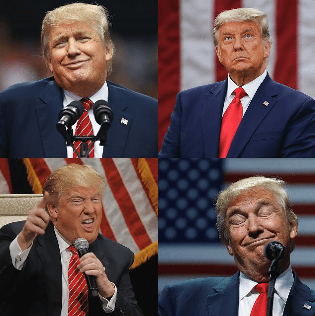 High-profile public figure surrounded by media cameras during a major public appearance with intense press coverage