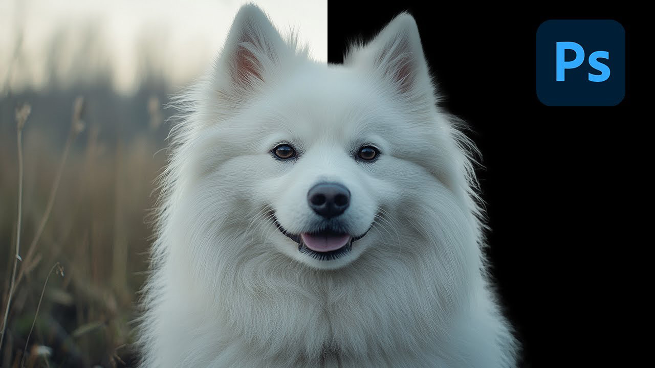 Fur and hair masking example showing precise strand selection, natural edges, and clean background separation in professional photo editing