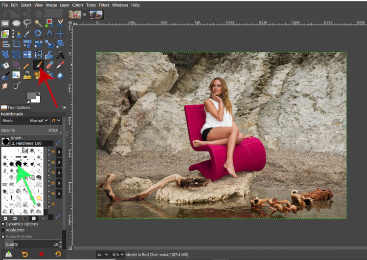 How to add a layer mask in GIMP showing non-destructive editing and precise image refinement